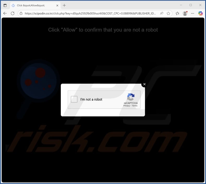 scipodin.co[.]in pop-up redirects