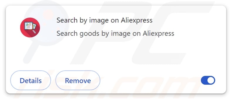 Search by image on Aliexpress adware