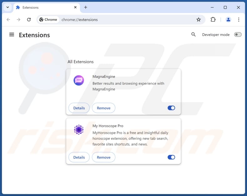 Removing searchcalm.com related Google Chrome extensions