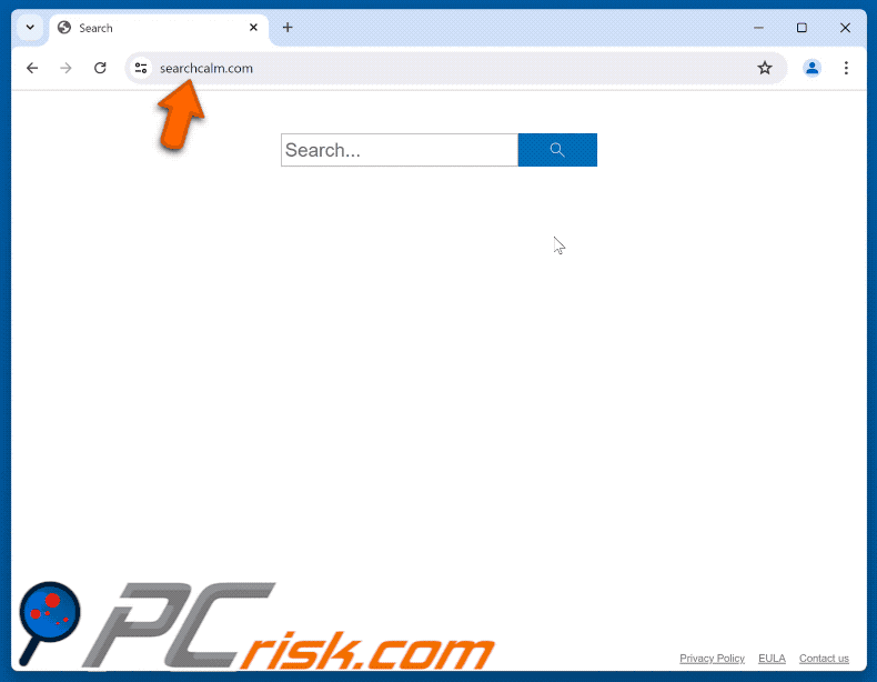 Searchcalm.com redirects to bing.com via finesearcher.com