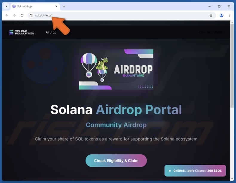 Solana Community Airdrop scam