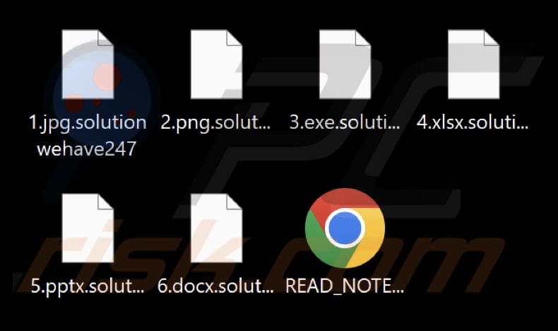 Files encrypted by SolutionWeHave ransomware (.solutionwehave247 extension)