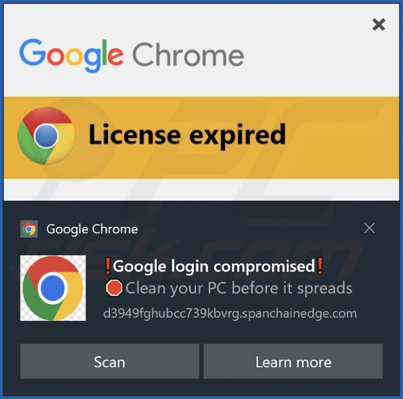 Ad delivered by the spanchainedge[.]com webpage