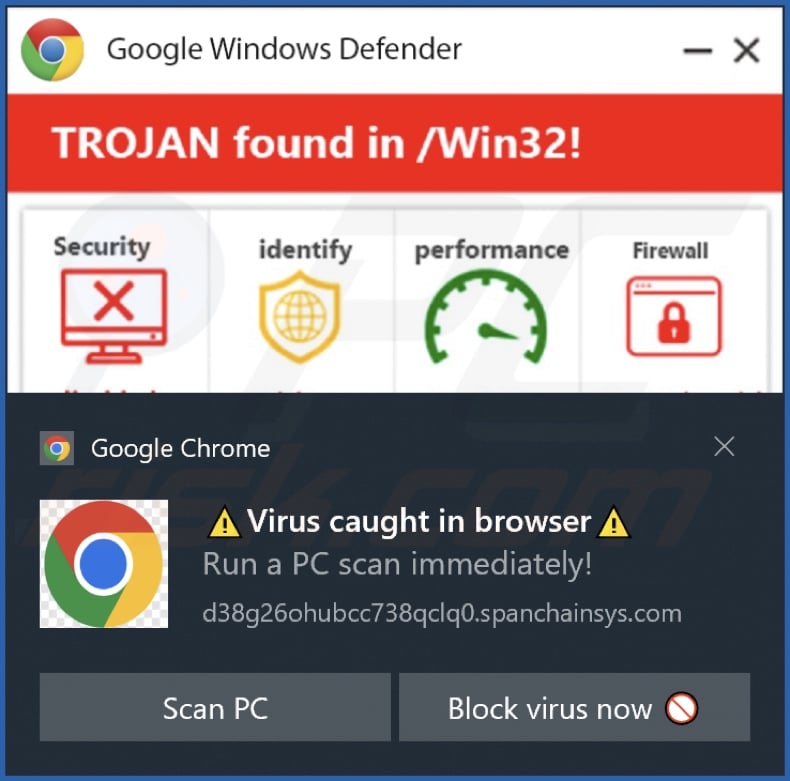 Ad delivered by the spanchainsys[.]com webpage