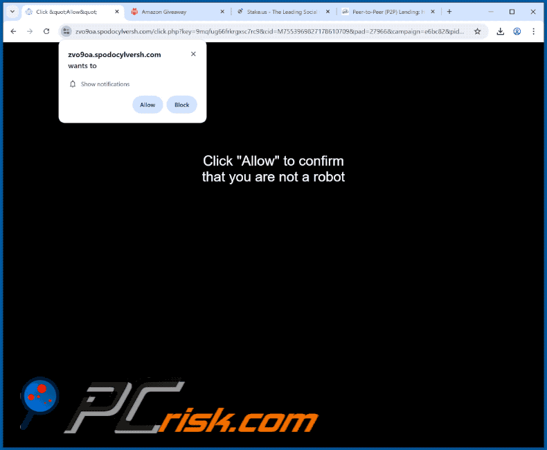 spodocylversh[.]com website appearance (GIF)