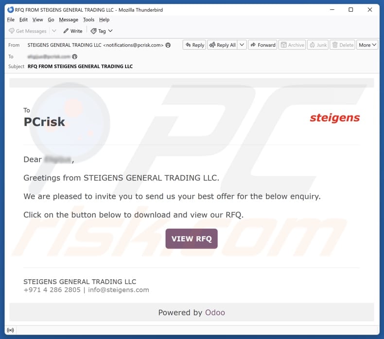 Email Account Failure Notice email spam campaign