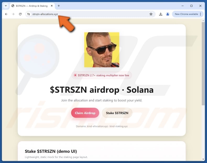 Stream SZN ($STRSZN) Airdrop scam