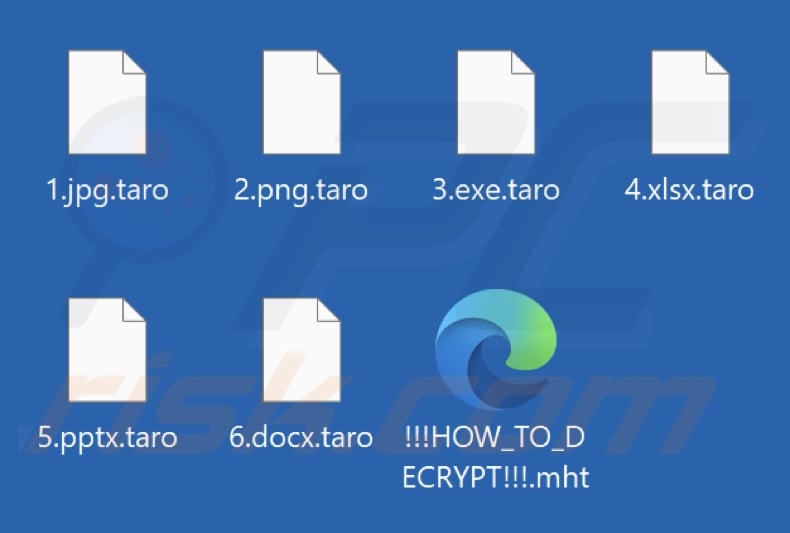Files encrypted by Taro ransomware (.taro extension)