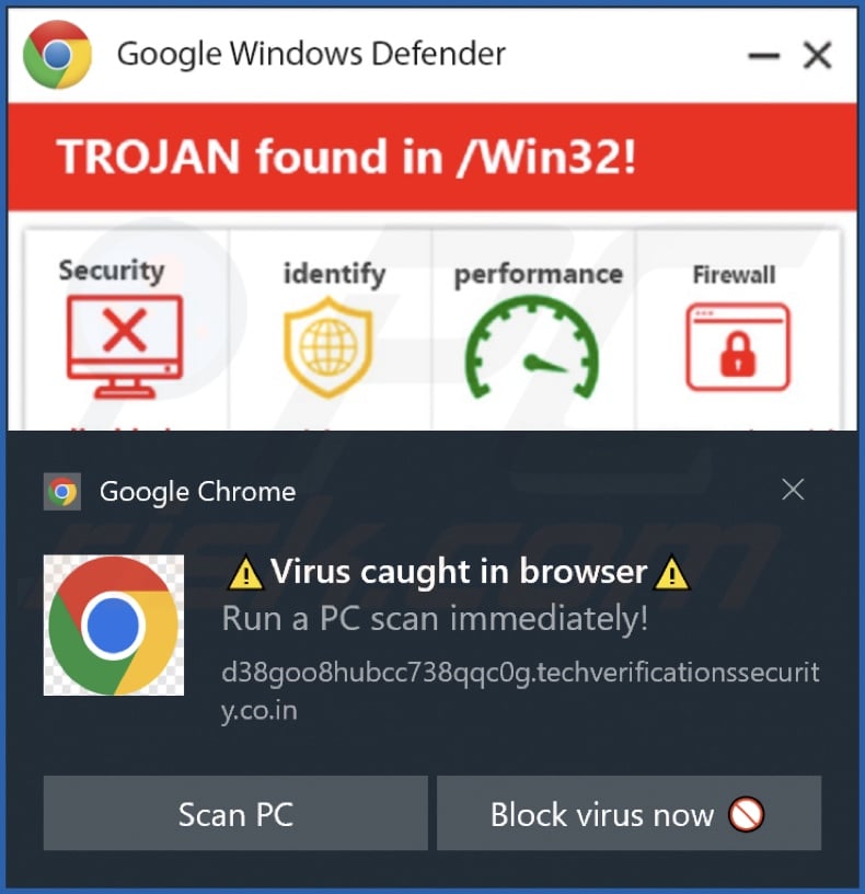 Ad delivered by the techverificationssecurity.co[.]in webpage