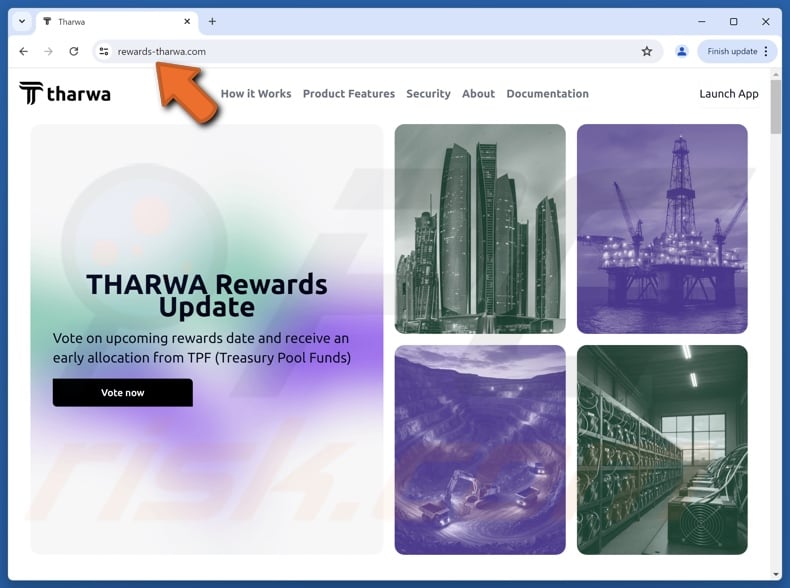 Fake Tharwa Rewards Update website