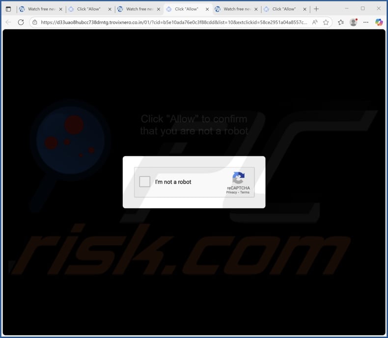 trovixnero.co[.]in pop-up redirects