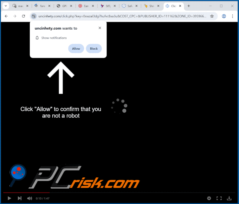 uncinhety[.]com website appearance (GIF)