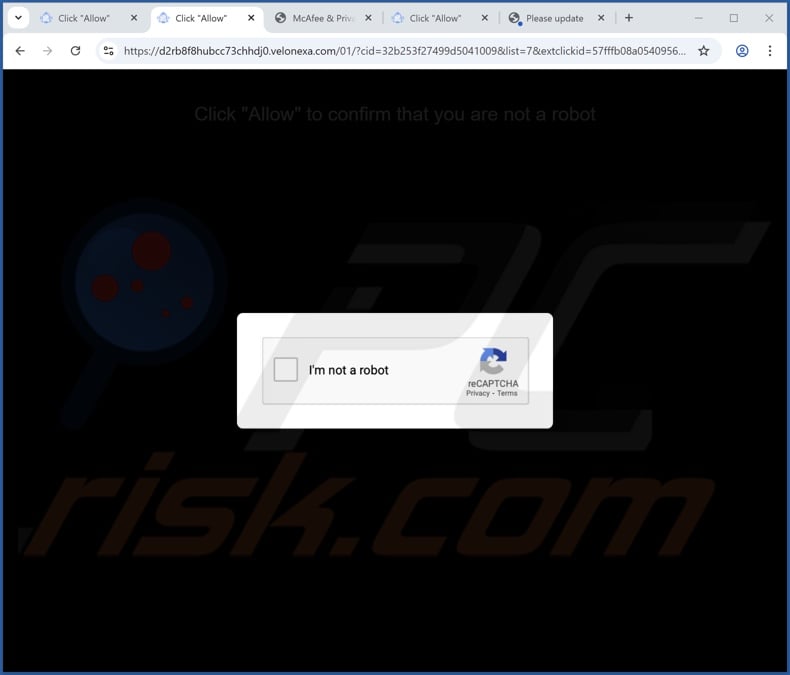 velonexa[.]com pop-up redirects