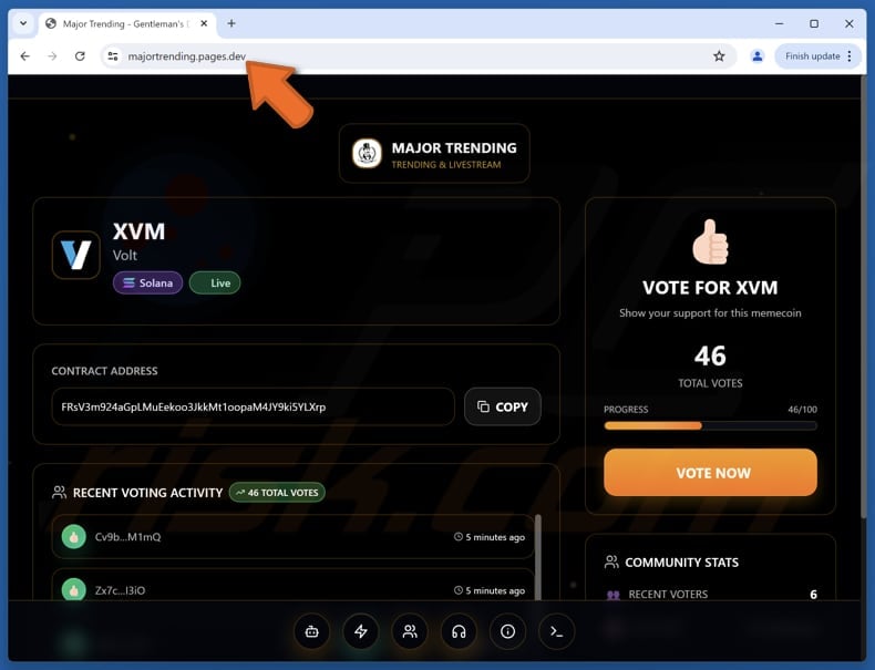 Volt (XVM) Voting scam