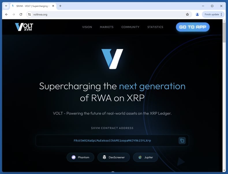Volt XVM voting scam real website (voltrwa.org)