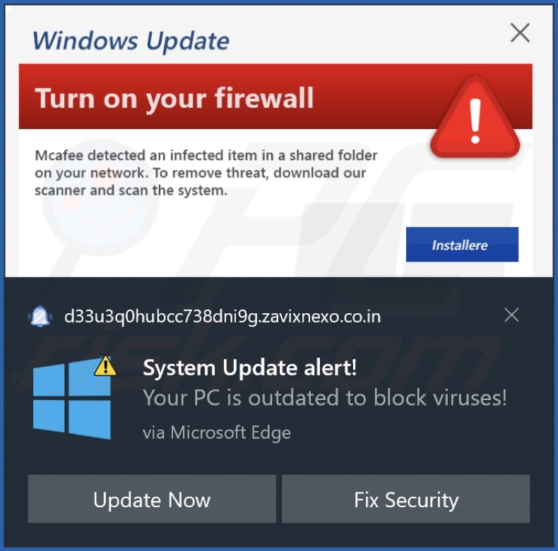Ad delivered by the zavixnexo.co[.]in webpage