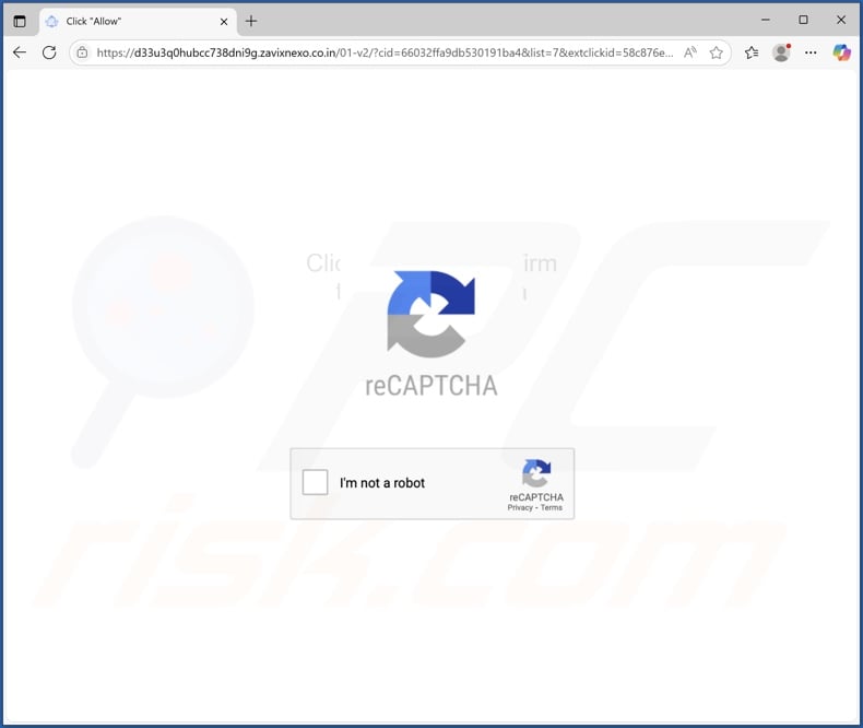 zavixnexo.co[.]in pop-up redirects