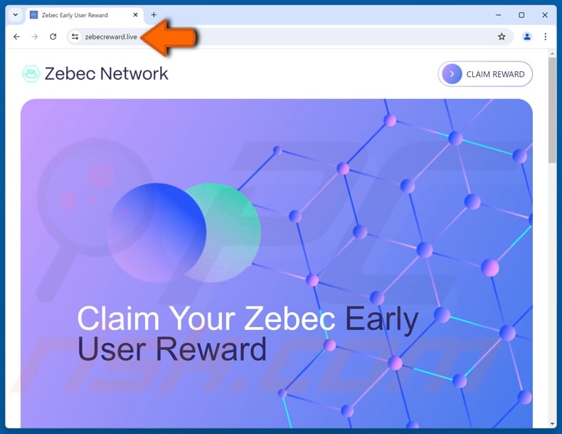 Fake Zebec Network Rewards website