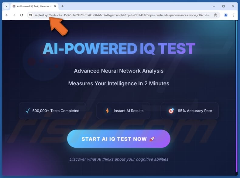 AI-POWERED IQ TEST Scam scam
