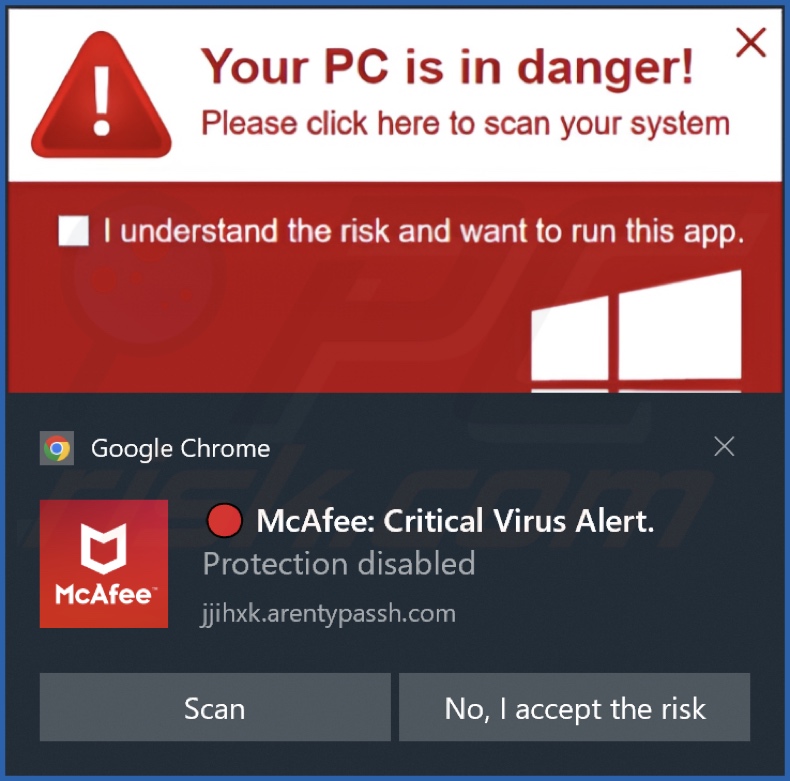 Ad delivered by the arentypassh[.]com webpage