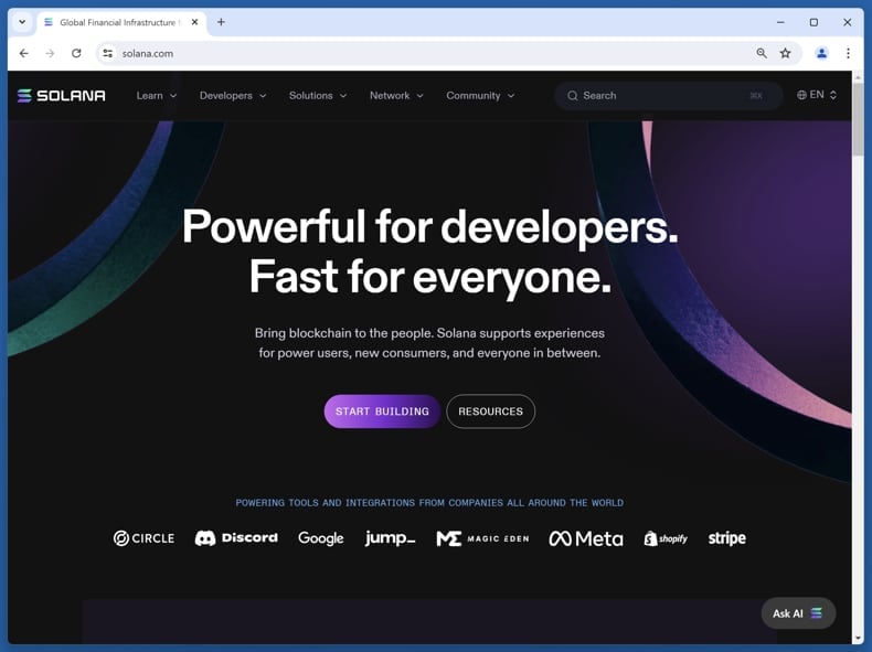 Bonus For Solana Users Scam real website (solana.com)