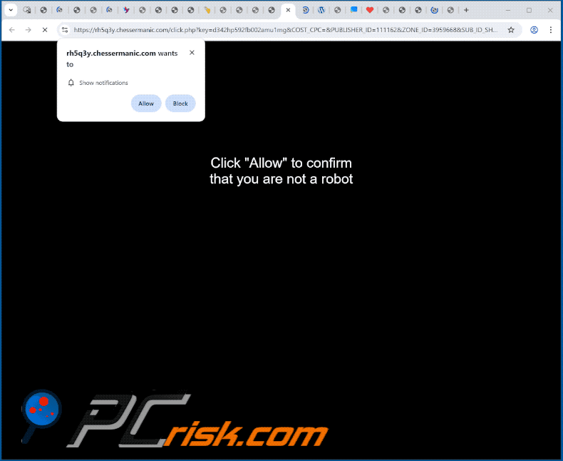 chessermanic[.]com website appearance (GIF)
