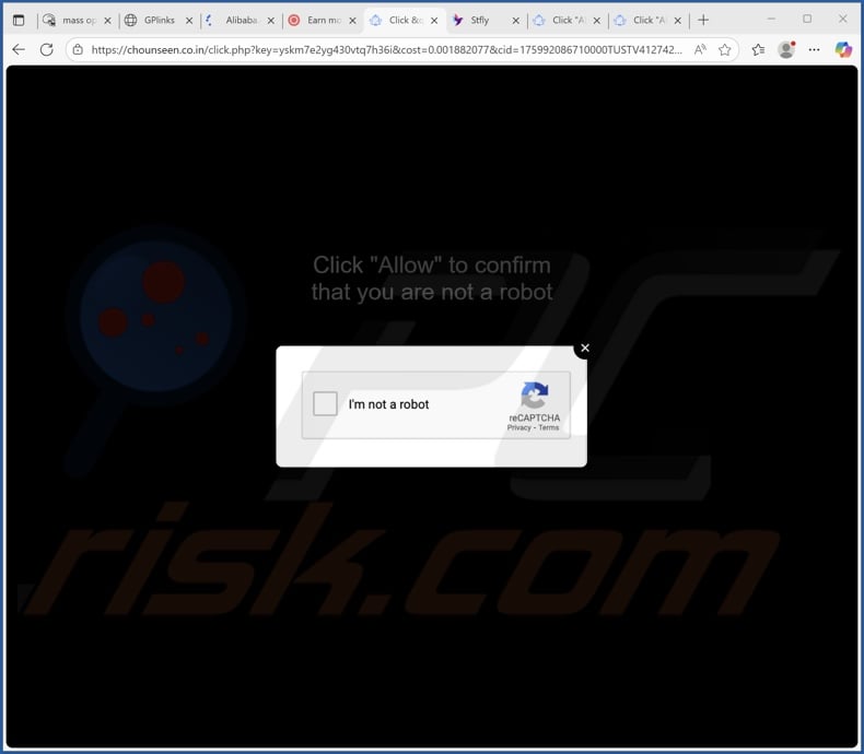chounseen.co[.]in pop-up redirects