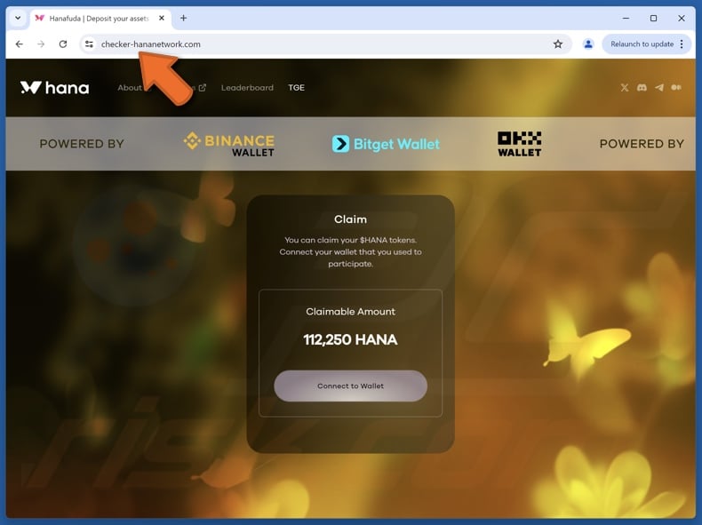 Fake Claim $HANA website