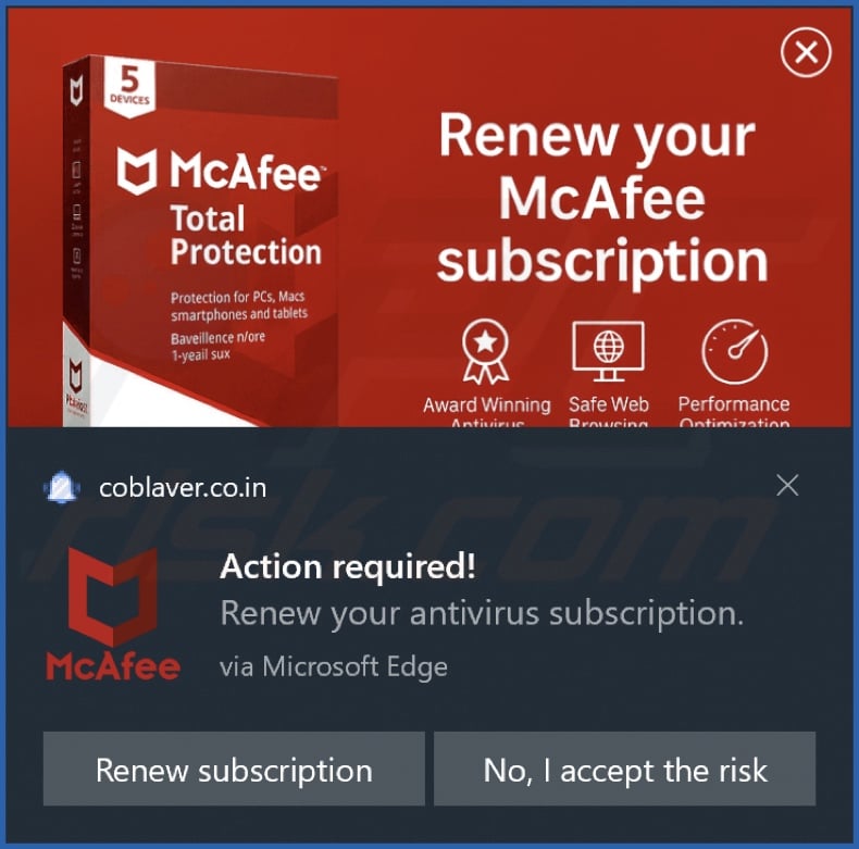Ad delivered by the coblaver.co[.]in webpage