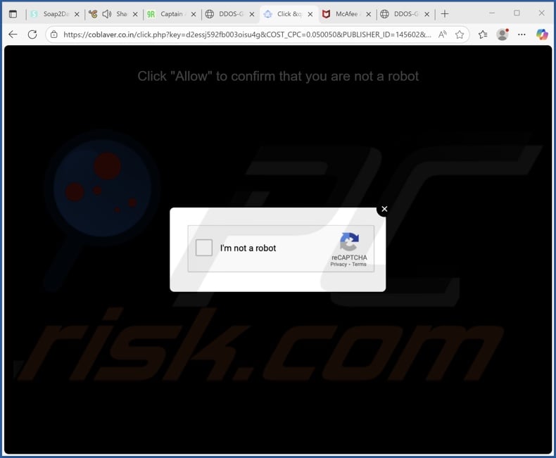 coblaver.co[.]in pop-up redirects