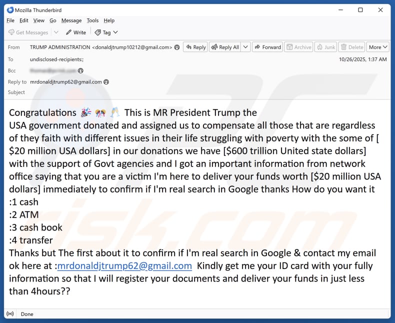Email Account Failure Notice email spam campaign