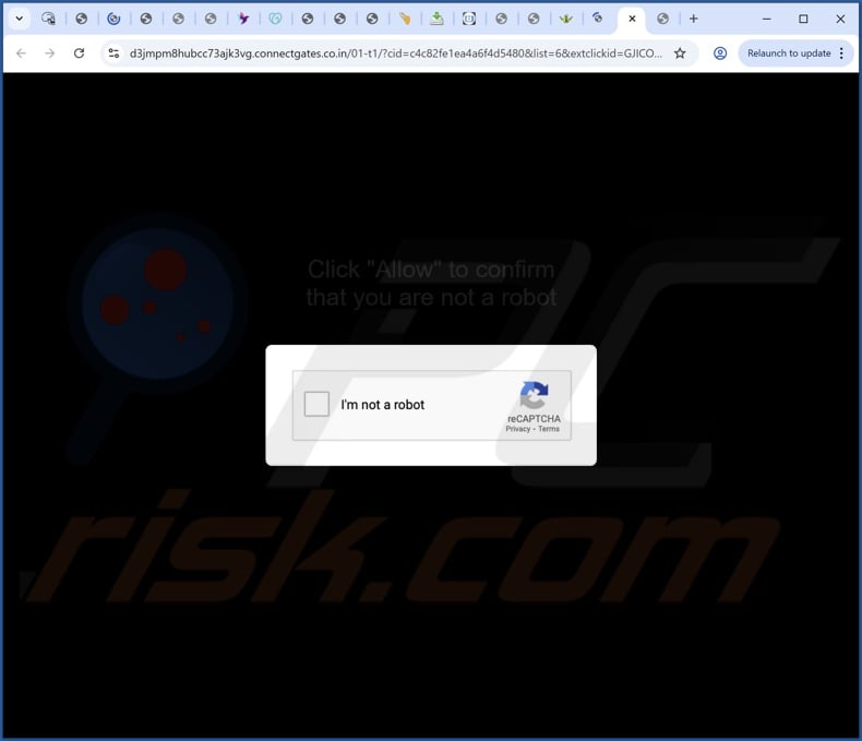 connectgates.co[.]in pop-up redirects