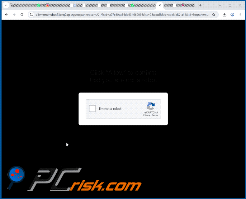 cryptospannet[.]com website appearance (GIF)