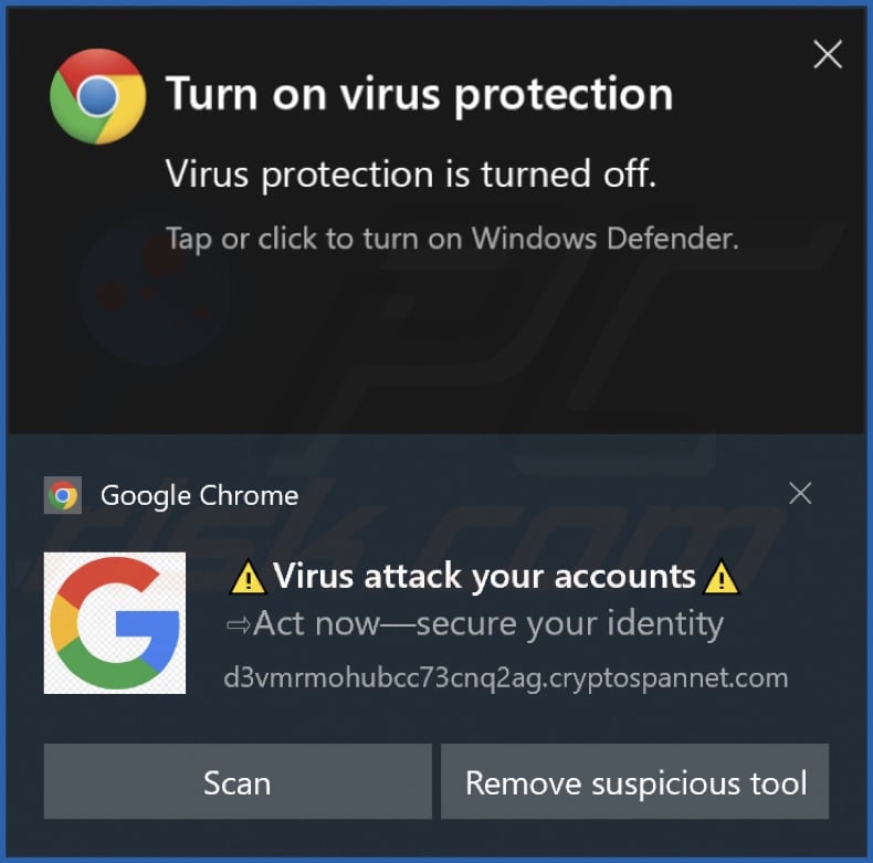 Ad delivered by the cryptospannet[.]com webpage