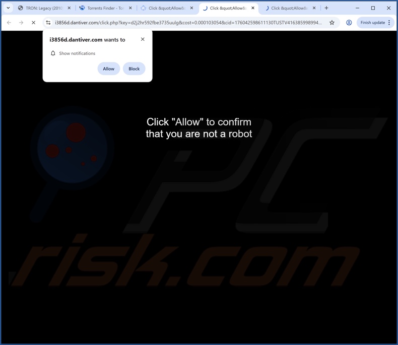 dantiver[.]com pop-up redirects