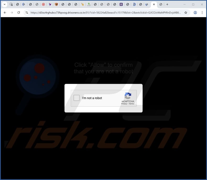 drixonero.co[.]in pop-up redirects