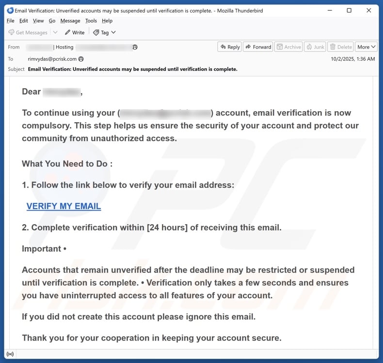 Email Verification Is Compulsory email spam campaign