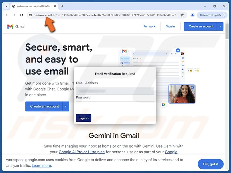 Encrypted Fax Document Received Email Scam phishing page