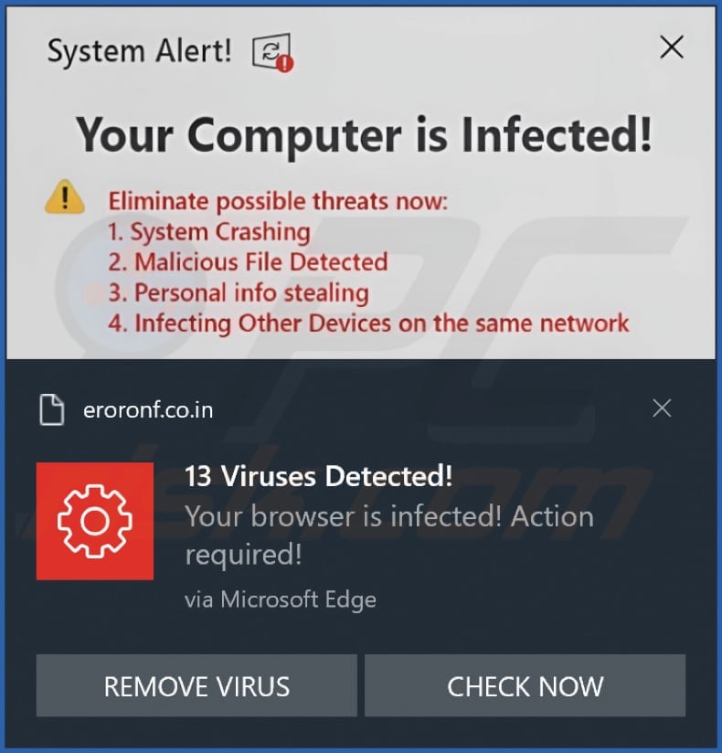 eroronf.co[.]in notification