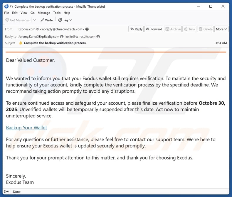 Email Account Failure Notice email spam campaign