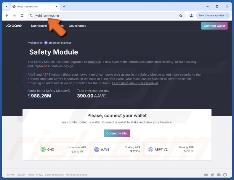 Fake Aave Safety Module website