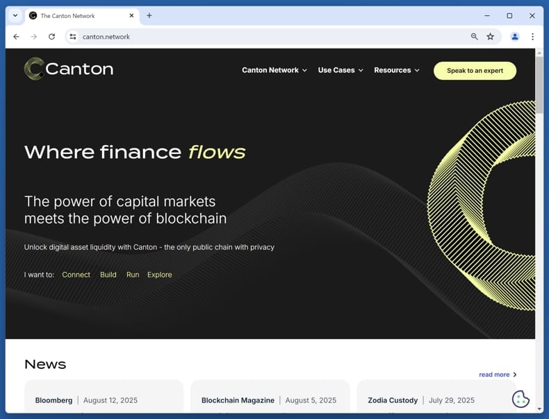 fake Canton network website scam real website (canton.network)