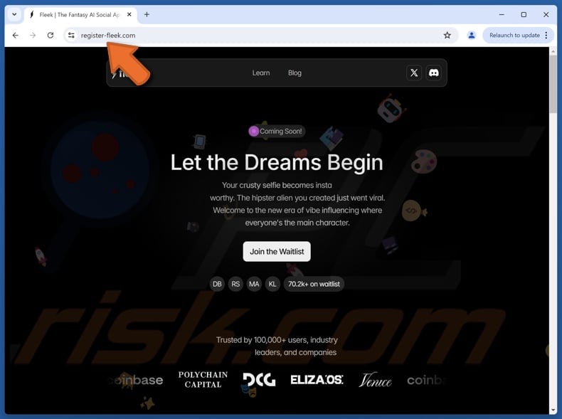 Fake Fleek website