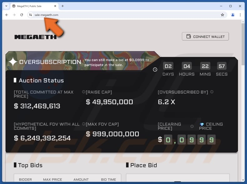Fake MegaETH Sale website (sale-megaeth[.]com)