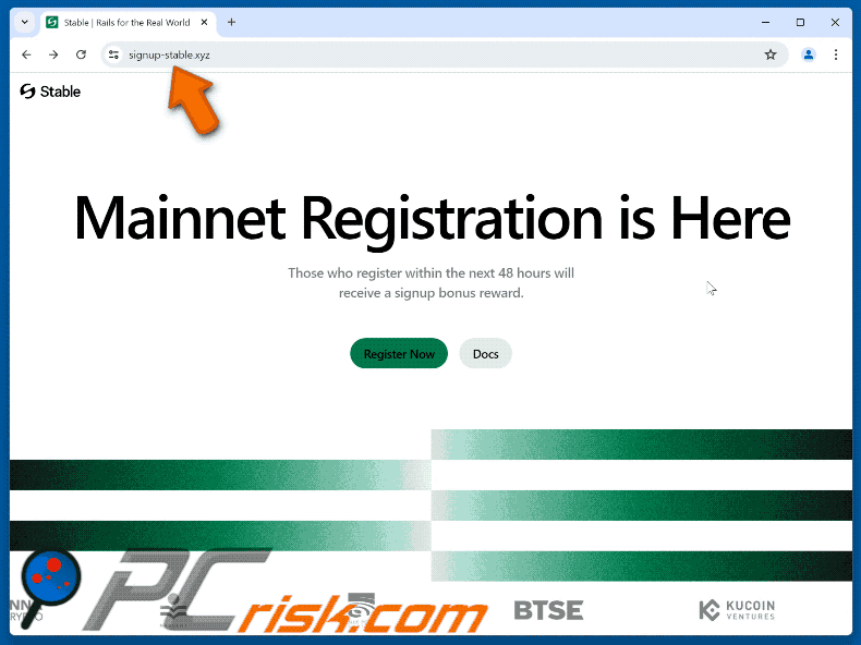 Appearance of Fake Stable Registration Reward scam