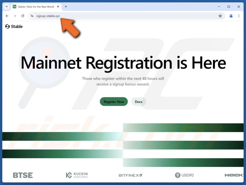Fake Stable Registration Reward scam