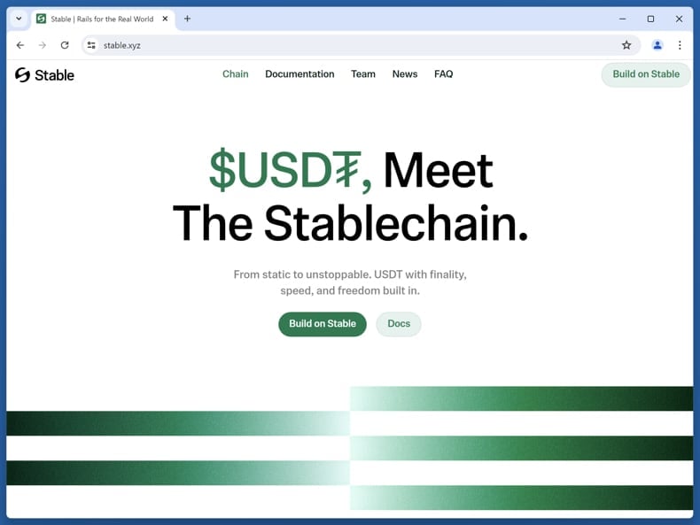 Fake Stable Registration Reward Scam real website (stable.xyz)