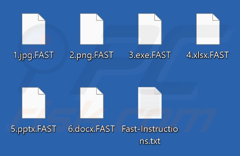 Files encrypted by FastLock ransomware (.FAST extension)