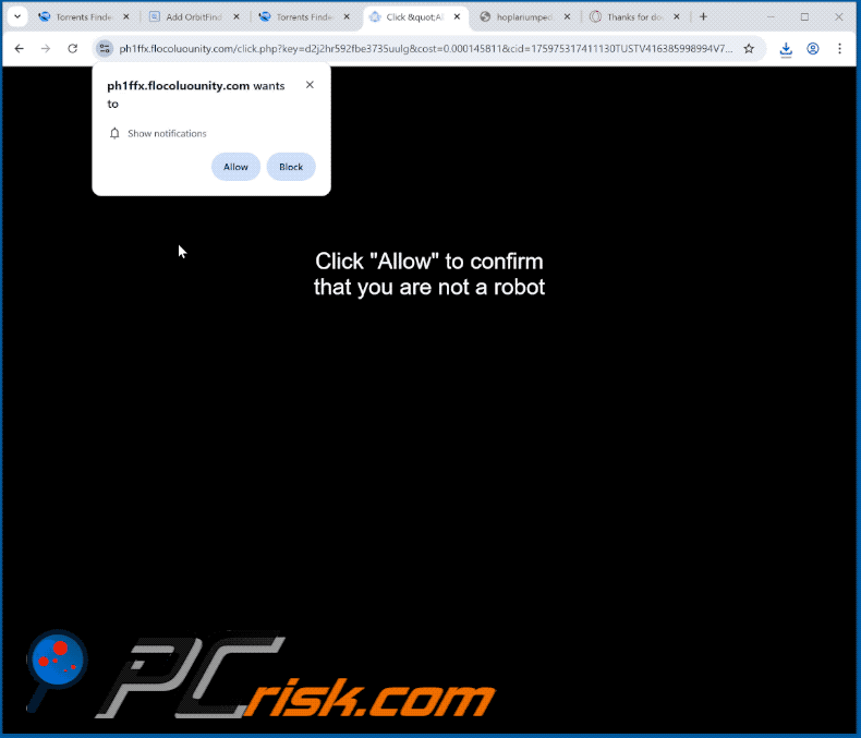 flocoluounity[.]com website appearance (GIF)