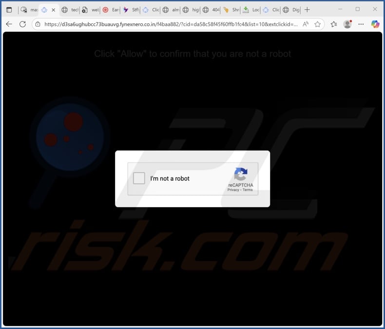 fynexnero.co[.]in pop-up redirects